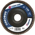 Weiler 4-1/2" Tiger Paw Abrasive Flap Disc, Flat (TY27), 80Z, 7/8" 51110